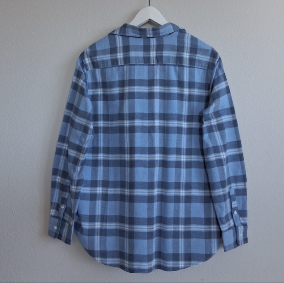 Frank & Eileen Eileen Relaxed Button Up Shirt Blue Plaid Italian Flannel - Picture 6 of 15